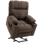 HOMCOM Heavy Duty Riser Recliner Lift Chair for Elderly, Remote, Brown 150kg