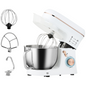 HOMCOM Electric Stand Mixer 5L 1400W Dough Hook Whisk Beater 6 Speed White