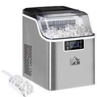 HOMCOM Countertop Ice Maker Machine, 20kg/24h, 3.2L LCD, Self-Clean, 20 Ice Cubes
