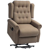 HOMCOM Power Lift Recliner Wingback Armchair 150° Recline Button Tufted Dark Brown